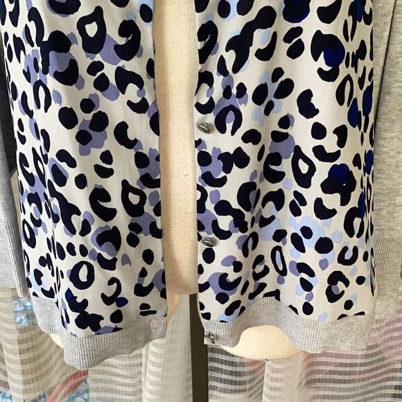 Chico’s Leopard Print Cardigan Sweater Chiffon Front Women’s (4) XXL - Picture 5 of 9